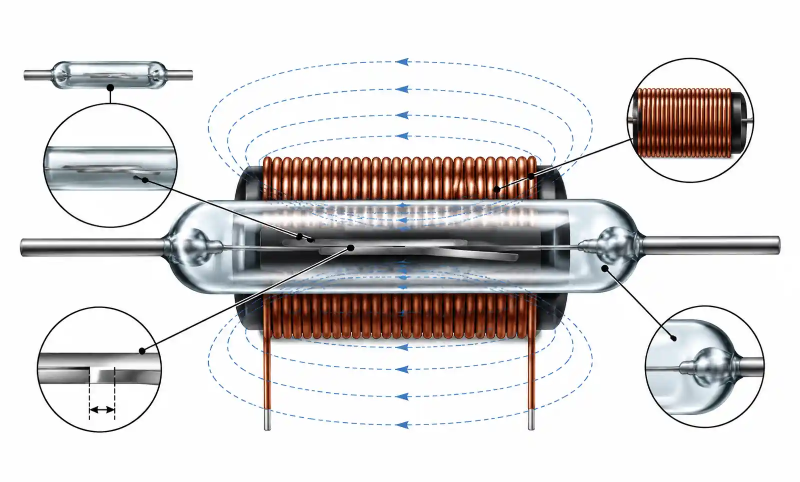 1-reed-relay-cutaway-structure.