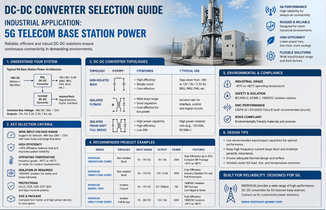 DC-DC-converter-selection-guide-industrial-application-5G-telecom-base-station-power