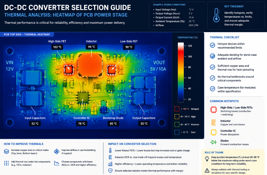 DC-DC-converter-selection-guide-thermal-analysis-heatmap-of-PCB-power-stage