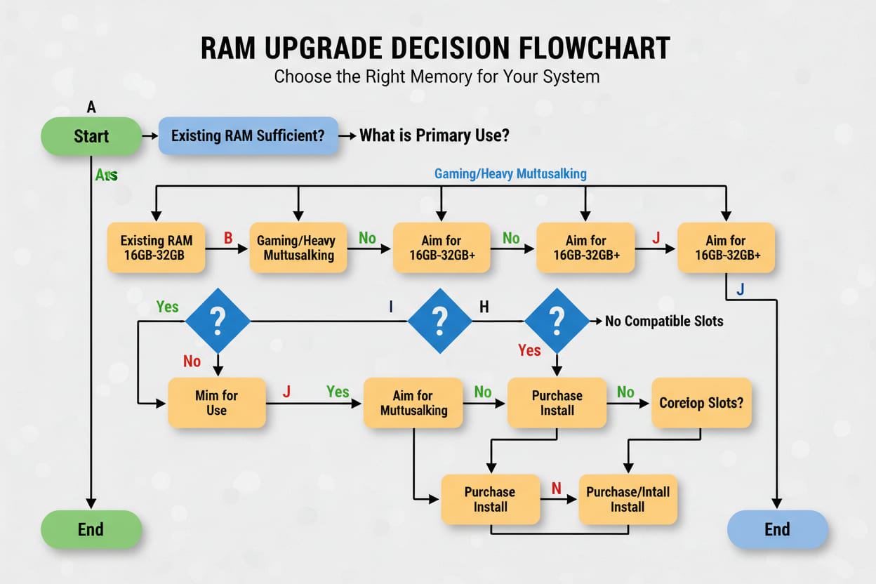 Flowchart showing decision process for memory upgrade selection