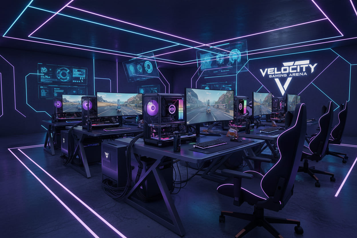 Gaming center setup showing high-performance memory configurations