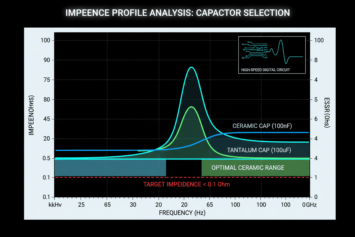 Impedance-profile-analysis-capacitor-selection-high-speed-digital-circuits-graph