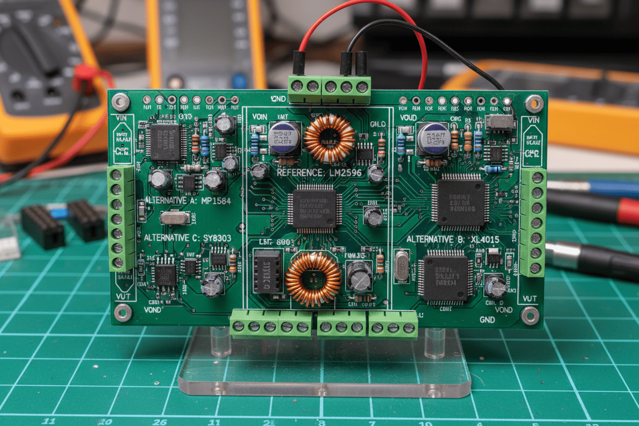 LM2596-alternative-DC-DC-buck-converter-comparison-board