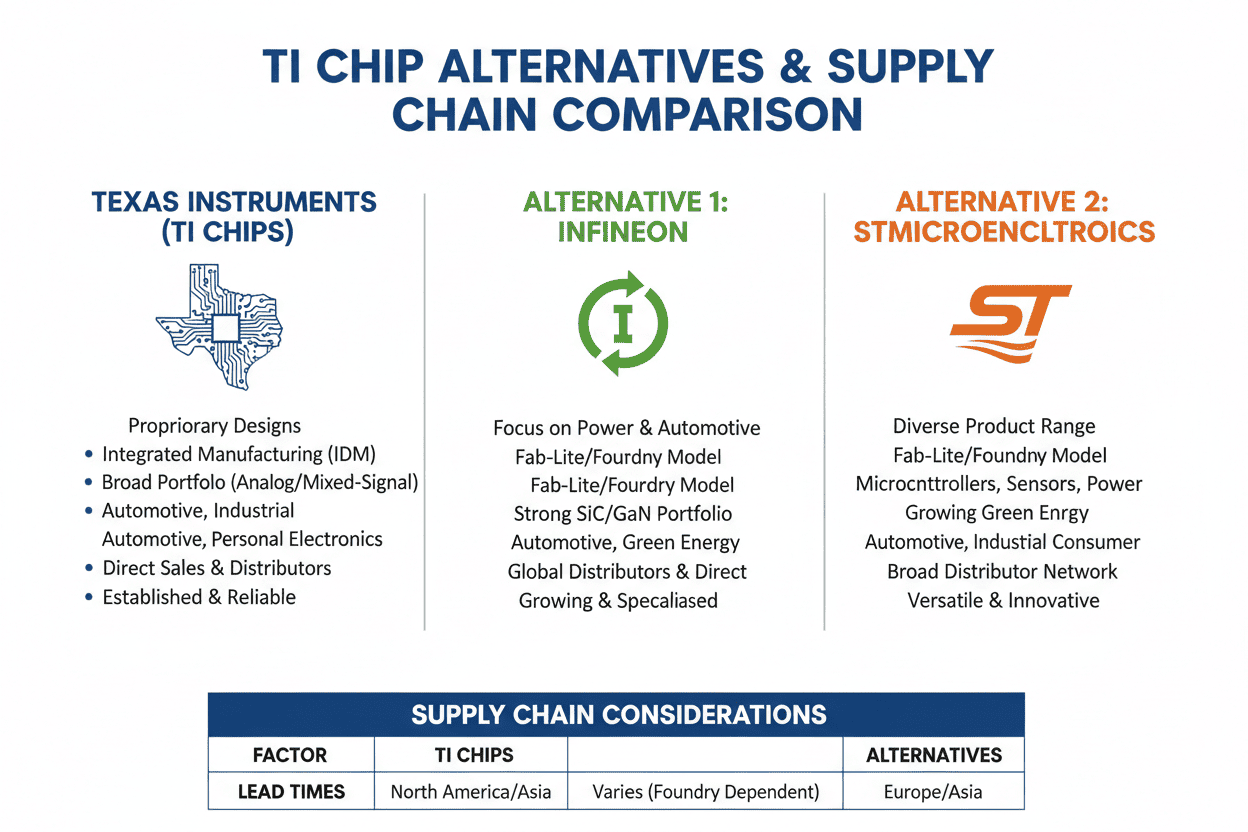 TI-chip-alternatives-supply-chain-comparison-infographic